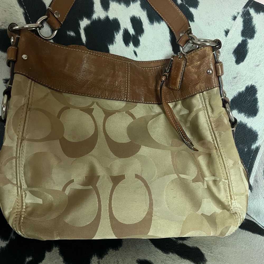 Brown and Tan Shoulder Bag